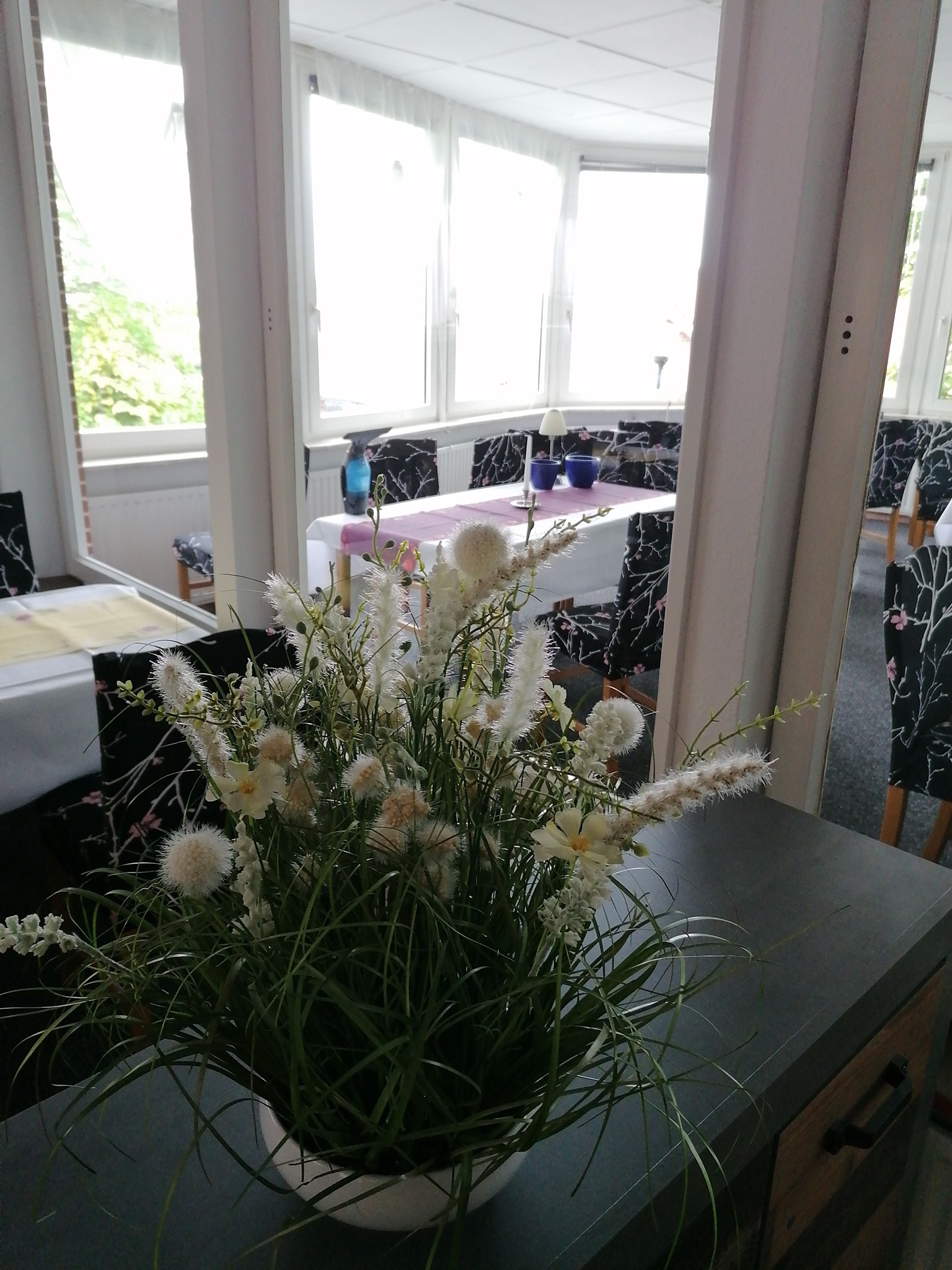 Gemütlicher Innenraum mit Wintergarten und Pflanzen